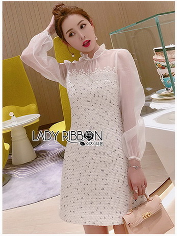 Lace, Organza and Tweed Dress