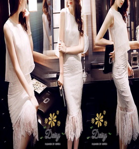 เสื้อใช้ผ้า 3 ชั้นผ้าลูกไม้แฟชั่นเนื้อดี