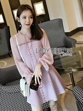 Pink Chiffon Dress มินิเดรสผ้าชีฟองสีขมพู