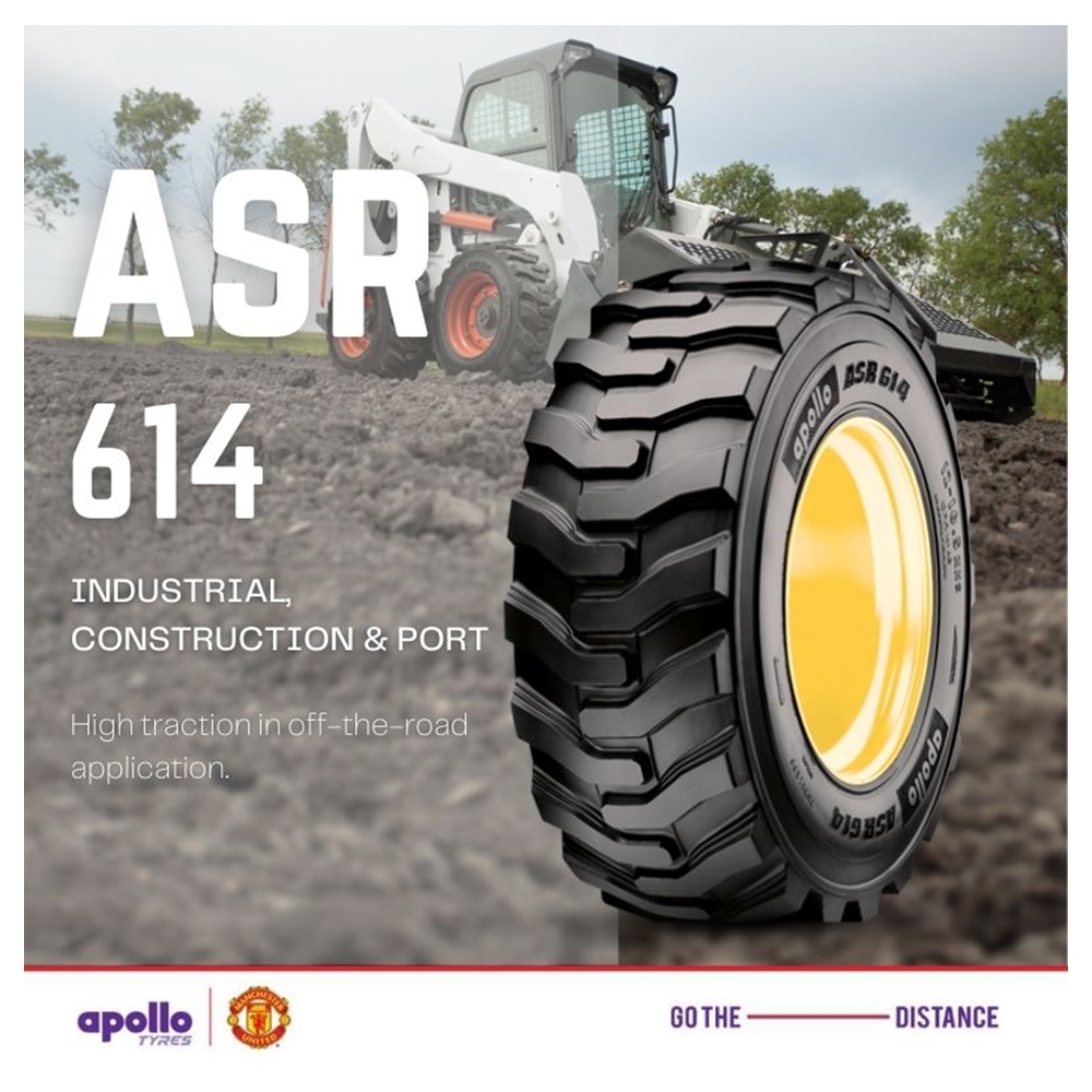 ยางรถตัก รถเกรด ขนาด 12-16.5 ,10-16.5 รุ่น ASR614 ชนิด TL ยี่ห้อ APOLLO