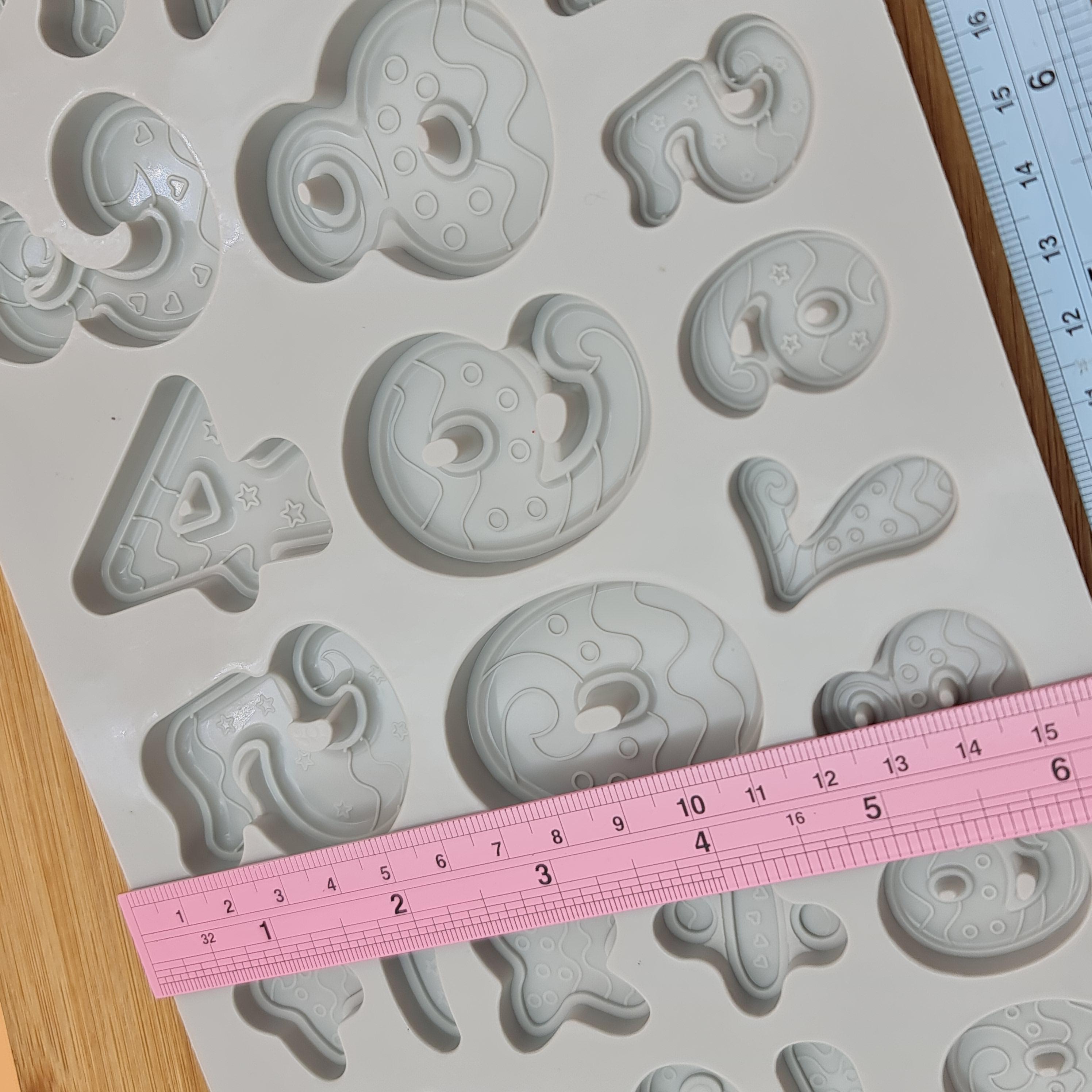 ✅️🇹🇭 แม่พิมพ์ซิลิโคน ตัวหนังสือ A-Z 0-9 สำหรับงาน ฟองดอง วุ้น ช็อคโกแลต โมลสบู่ เรซิ่น เจริญ12