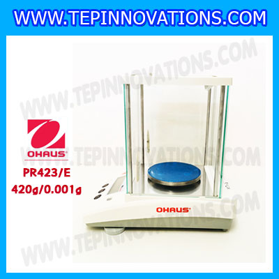 เครื่องชั่งดิจิตอล ทศนิยม3ตำแหน่ง รุ่น PR423/E เครื่องชั่ง420gx0.001g เครื่องชั่งดิจิตอล420g เครื่องชั่งละเอียดสูง420กรัม พิกัดน้ำหนัก 420g ความละเอียด 0.001g ยี่ห้อ OHAUS รุ่น PR423/E