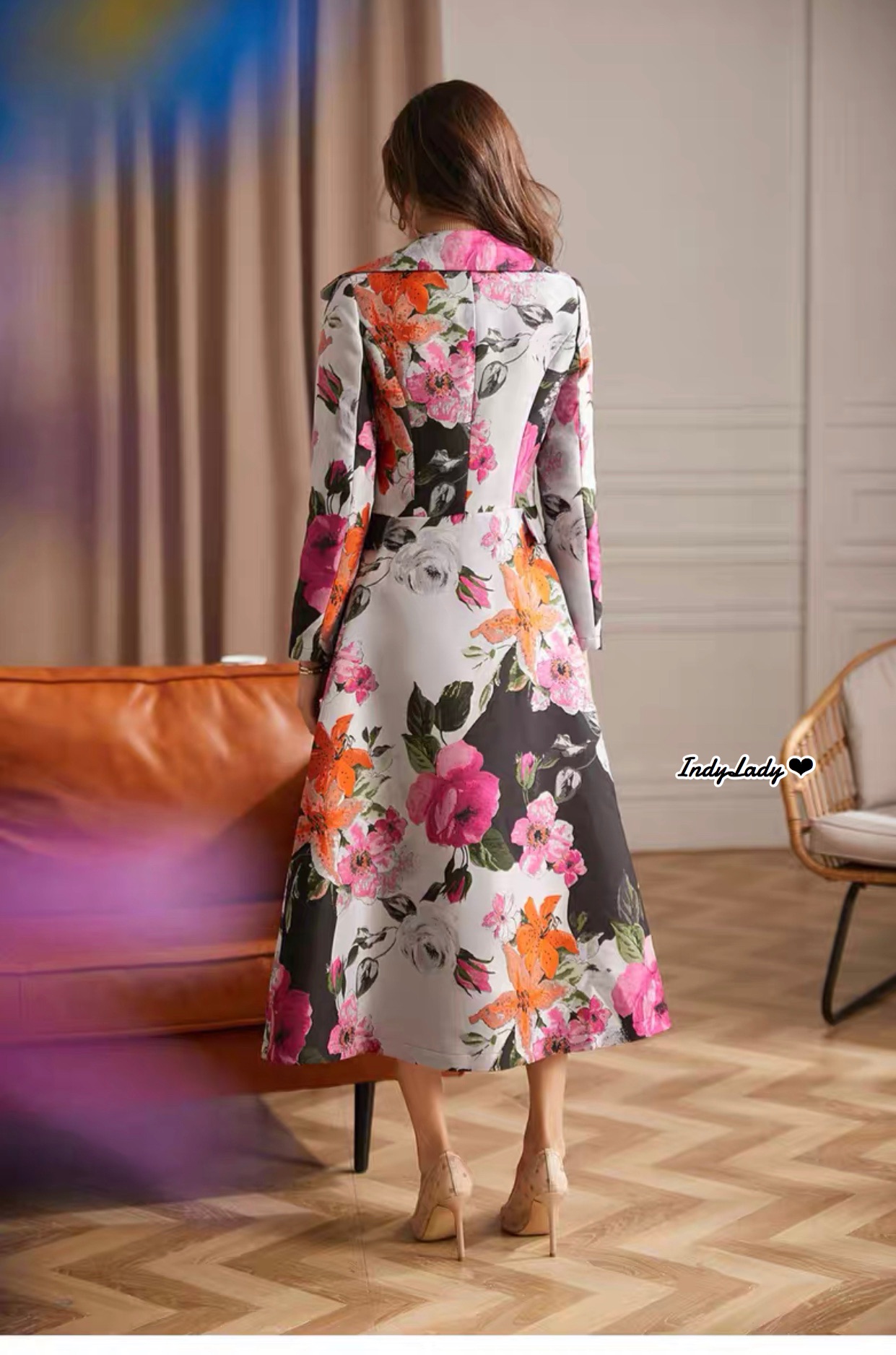 Dress ทอลายดอกไม้