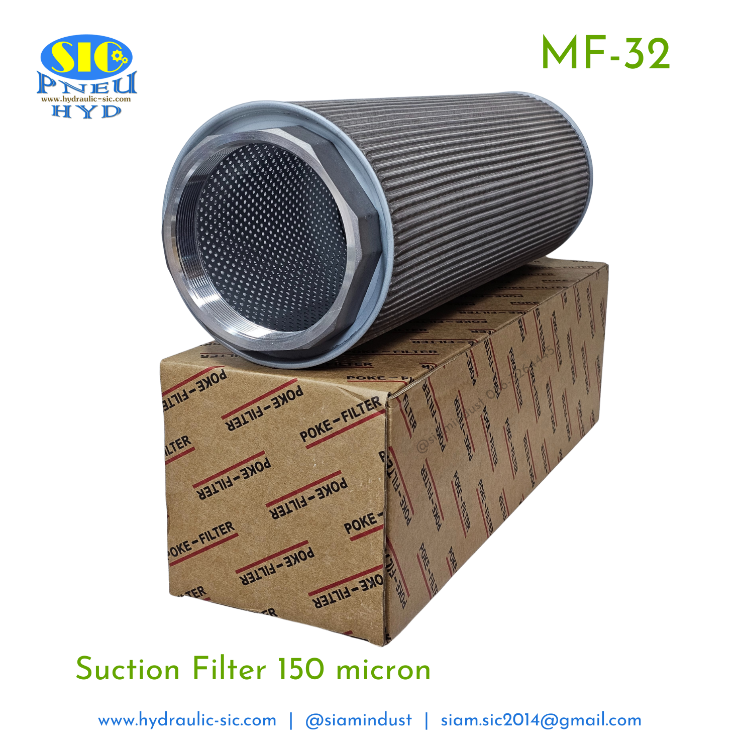 MF-20,MF-24,MF-32 กรองไฮดรอลิค กรองขาดูด Suction Filter : POKE