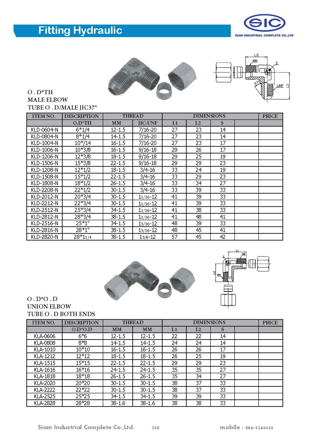 ข้อต่อไฮดรอลิค Fitting Hydraulic 3000 PSI