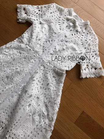 Lace Shirt Dress เชิ้ตเดรสผ้าลูกไม้สีขาว