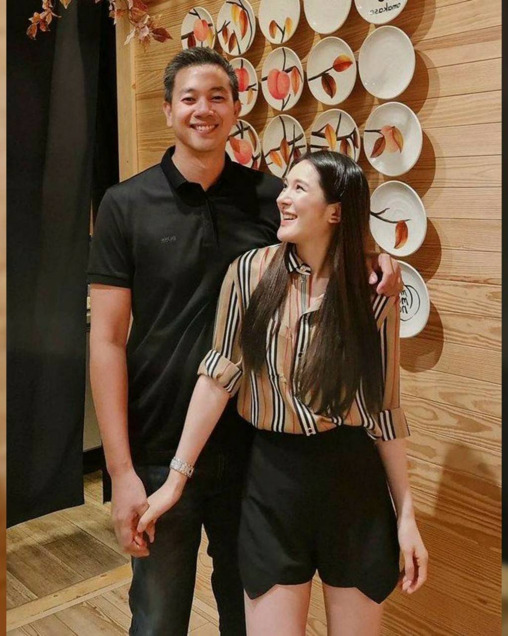 เสื้อเชิร์ตกระดุมหน้าแขนยาวลายบลูเบอรี่