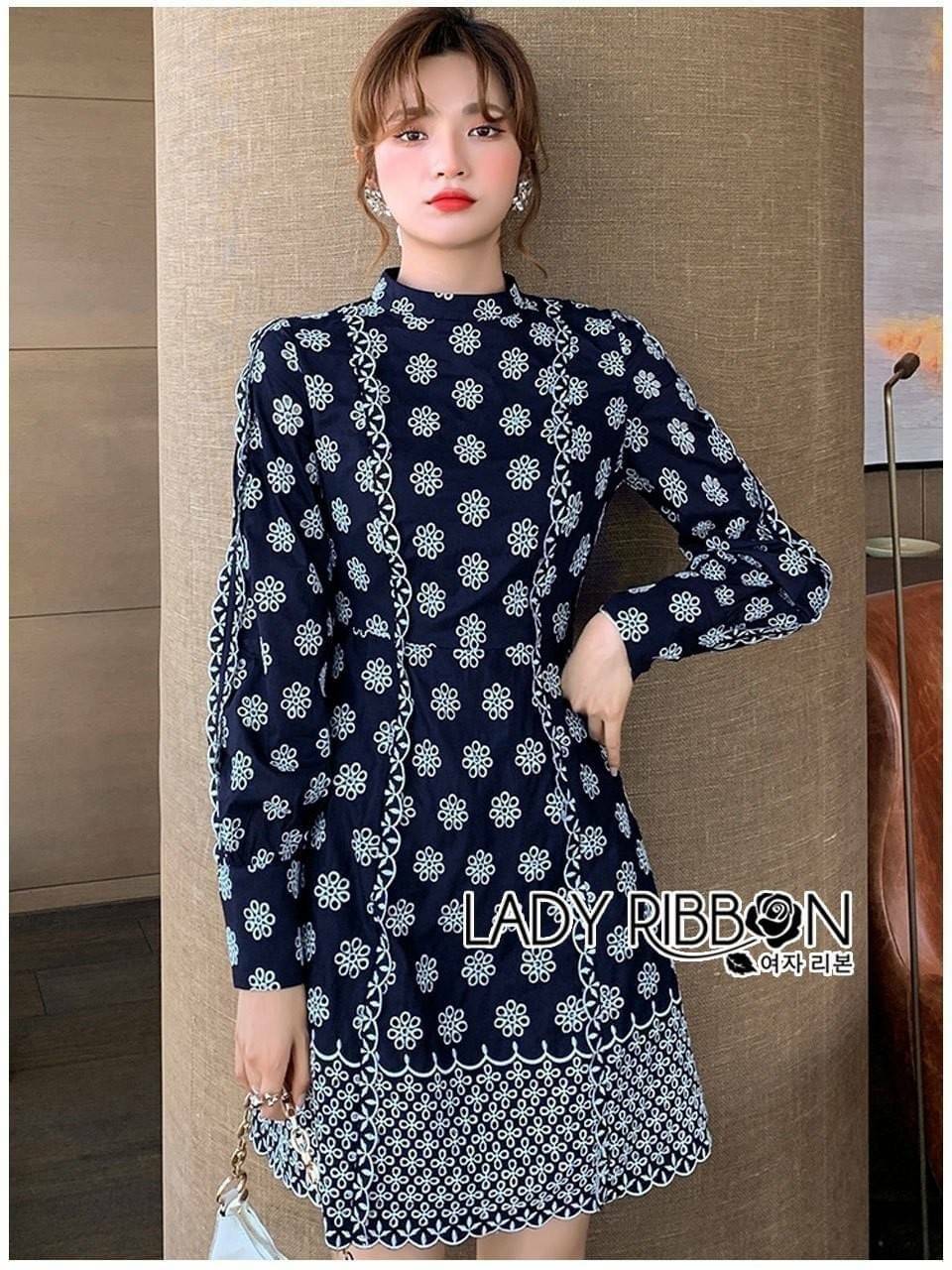เดรสแฟชั่นสีกม Navy blue
