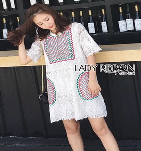 Lady White Lace Dress เดรสผ้าลูกไม้สีขาว