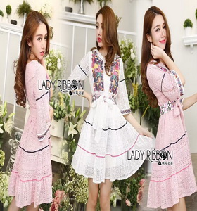 Lady Ribbon Alberta Sweet Tribal Lace Mini Dress