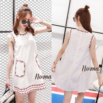 Lady Ribbon Online เสื้อผ้าออนไลน์ ขายส่ง normal ของแท้ NA01140716 🎉Normal Ally Present new collection embroider summer dress