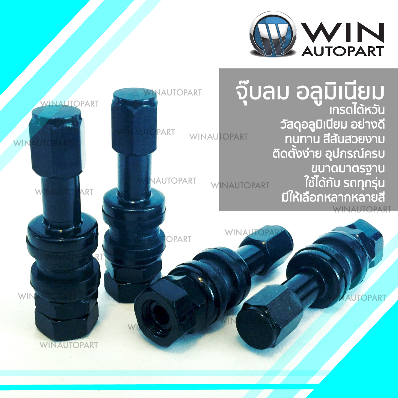 จุ๊บลม อลูมิเนียม สีดำ ( 1 ชุด / 4 อัน ) TR43E