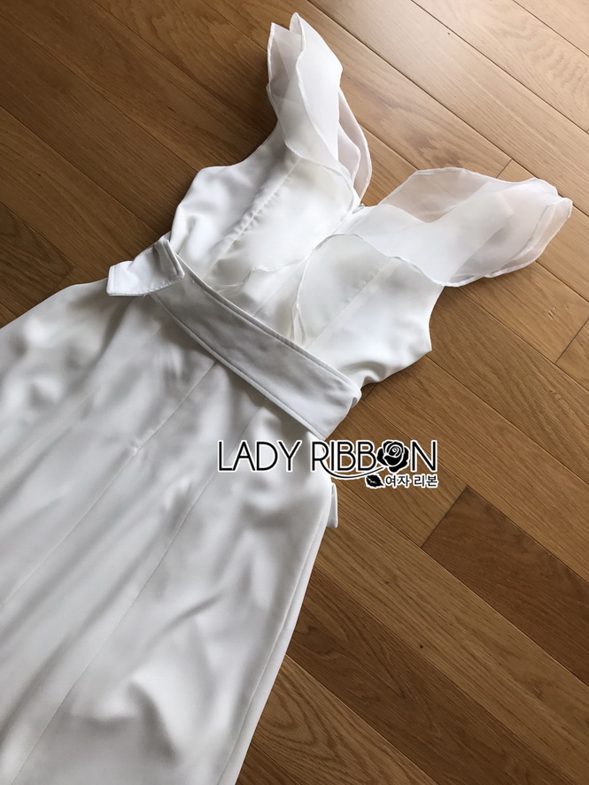 Dress Lady Ribbon ขายเดรสแขนระบาย