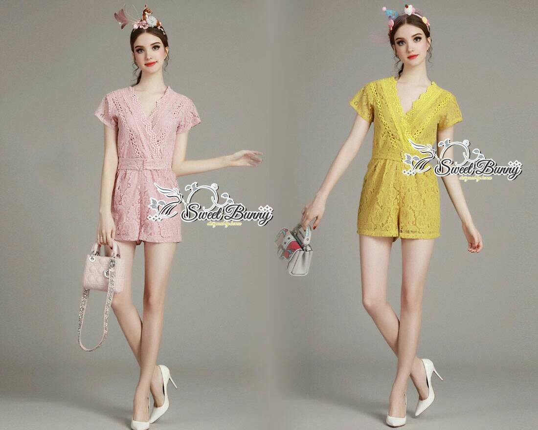 Lady Ribbon Online เสื้อผ้าออนไลน์ขายส่ง Sweet Bunny เสื้อผ้า SW05150816 Sweet Bunny Present... Petite Lace Jumpsuit