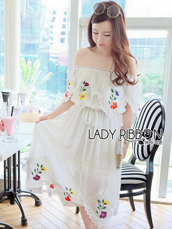 Lady Elise Summer Embroidered Chiffon Dress