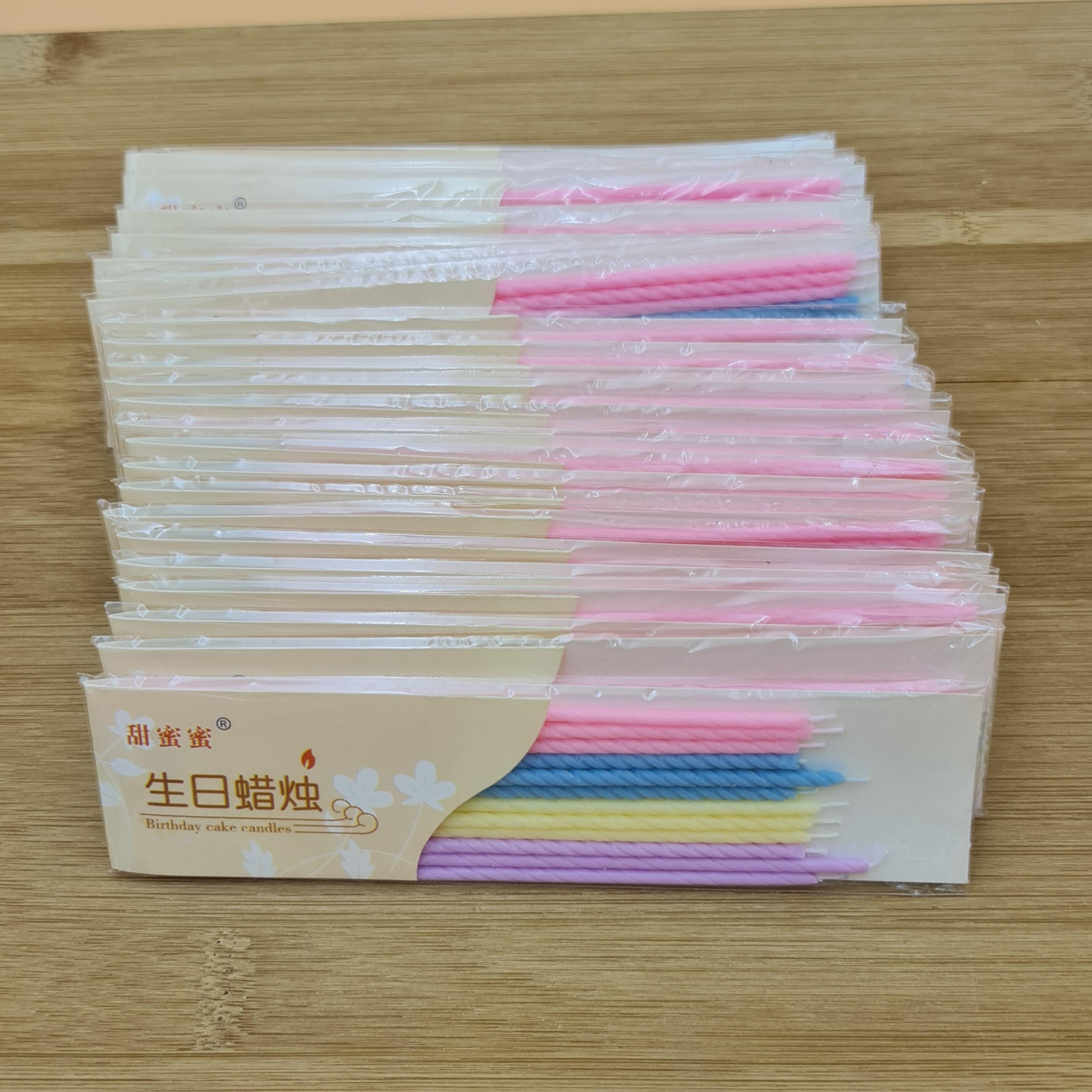 เทียนปักเค้ก เทียนผอม 15cm.*24แพ๊ค เทียนประดับ เทียนเกลียว เค้กวันเกิด bbpo j12