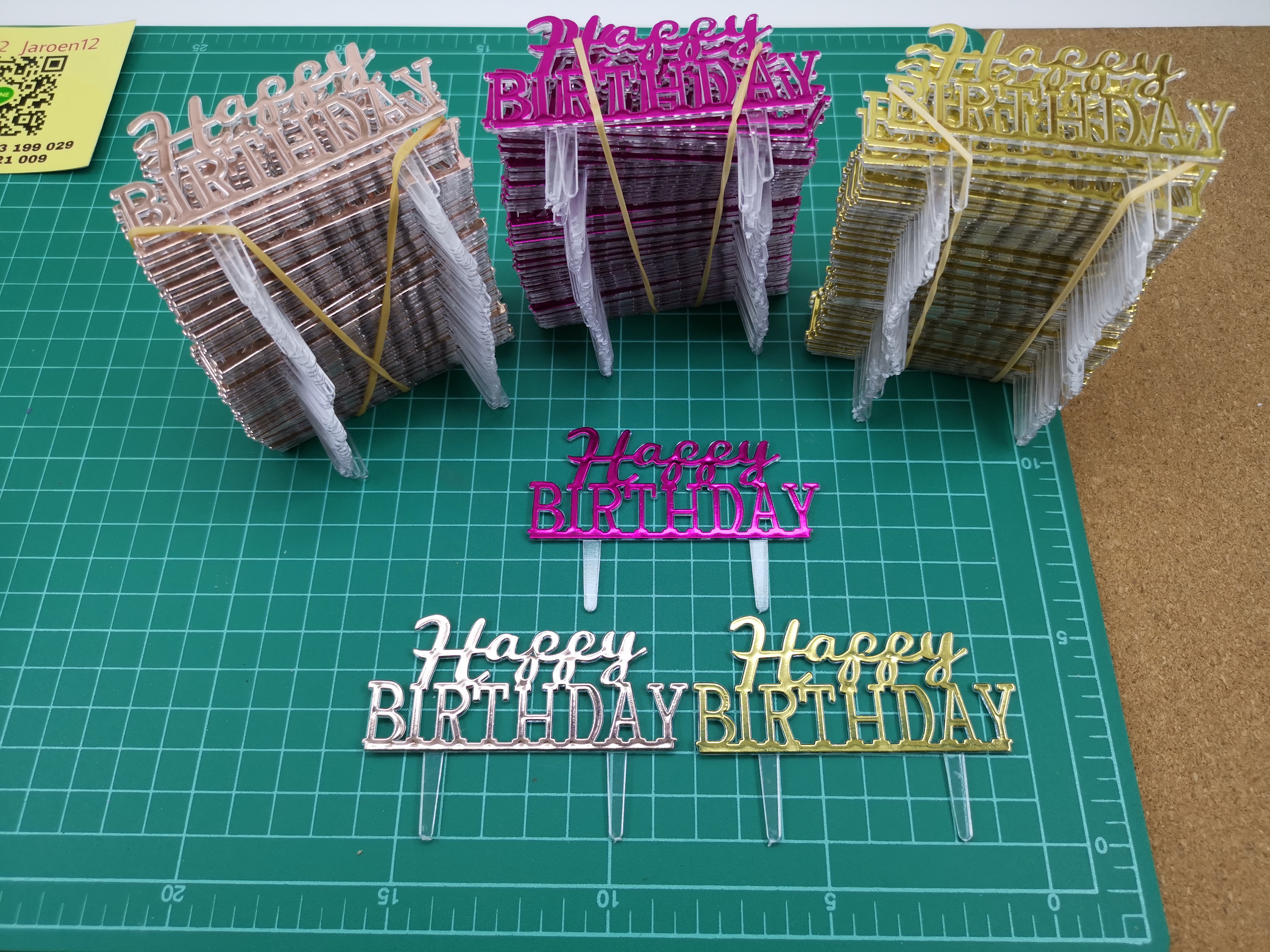 🇹🇭ส่งทุกวัน🇹🇭 ป้ายปักเค้ก วันเกิด 98-100ชิ้น/แพ็ค ป้ายวันเกิด Happy Birthday ป้ายพลาสติก ประดับเค้ก j12 เจริญ12