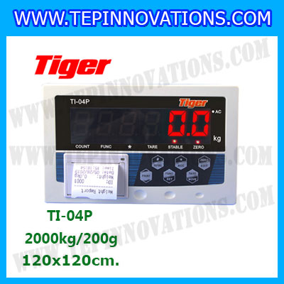 เครื่องชั่งพร้อมปริ้นเตอร์ในตัว พิกัด 2000kg รุ่น TI-04P ขนาดแท่น 120x120cm. เครื่องชั่งน้ำหนัก2000kg เครื่องชั่งดิจิตอล2000kg ตาชั่ง2000kg ตาชั่งดิจิตอล2000kg พิกัดน้ำหนัก 2000kg ค่าละเอียด 200g เครื่องชั่งยี่ห้อ TIGER รุ่น TI-04P