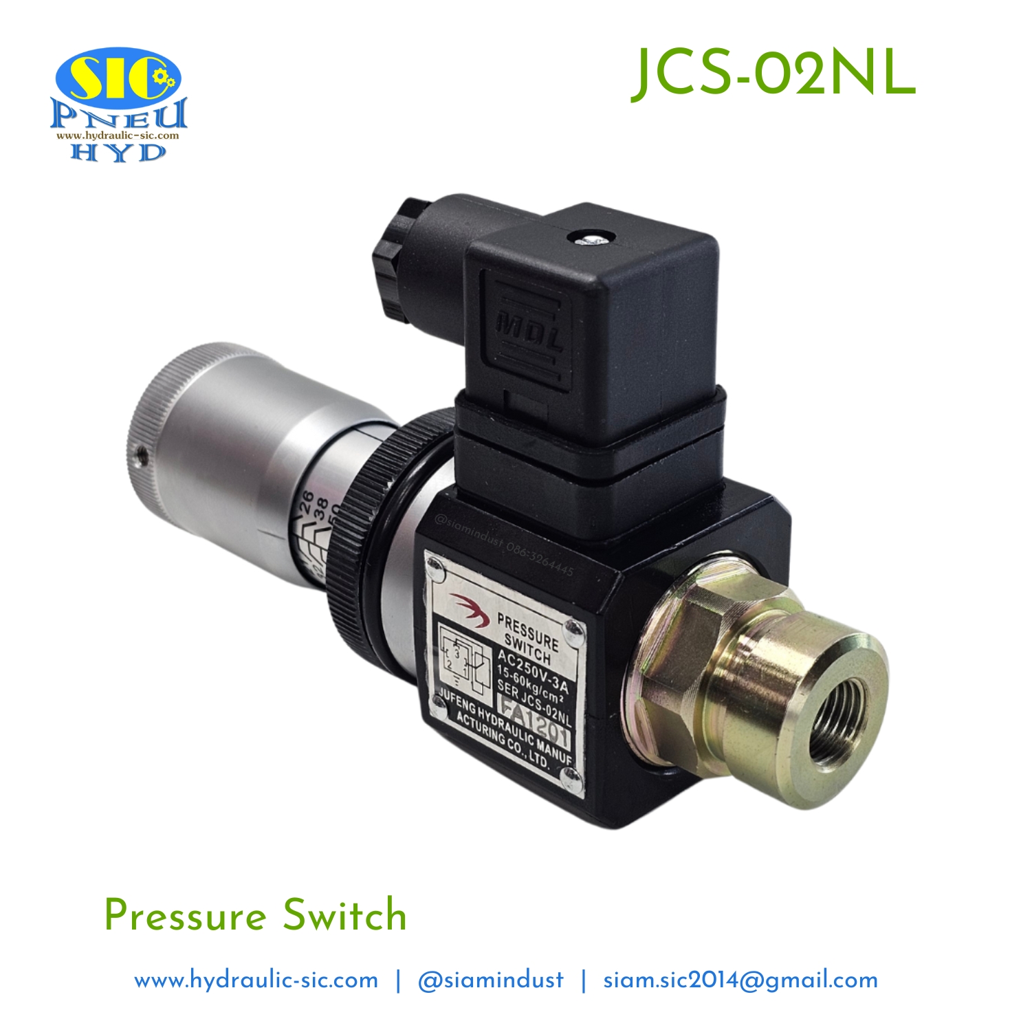 JCS-02N,JCS-02NL,JCS-02H : JF-JCS-02** (Pressure Switch) เพรสเชอร์สวิทช์ สวิทช์แรงดันไฮดรอลิค