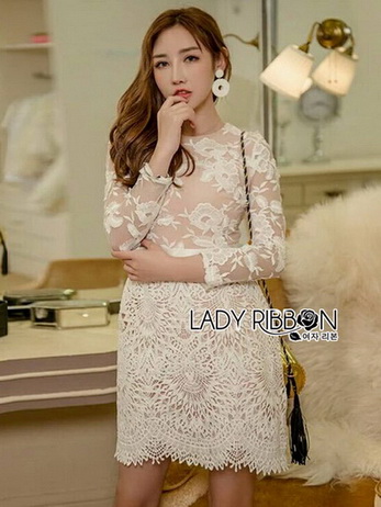 🎀 Lady Ribbon's Made 🎀 Lady Gabriella Elegant Chic Mixed Lace Dress