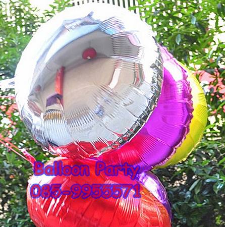 ลูกโป่งฟรอยทรงกลมสีเงิน Round Shape Foil Balloon Silver Color