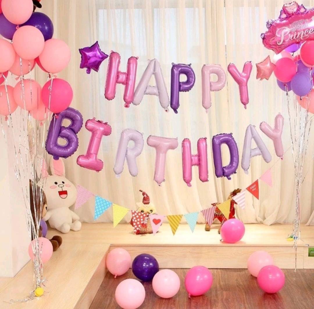 ลูกโป่งตัวอักษรวันเกิด colorful Happy Birthday Alphabet Foil Balloon