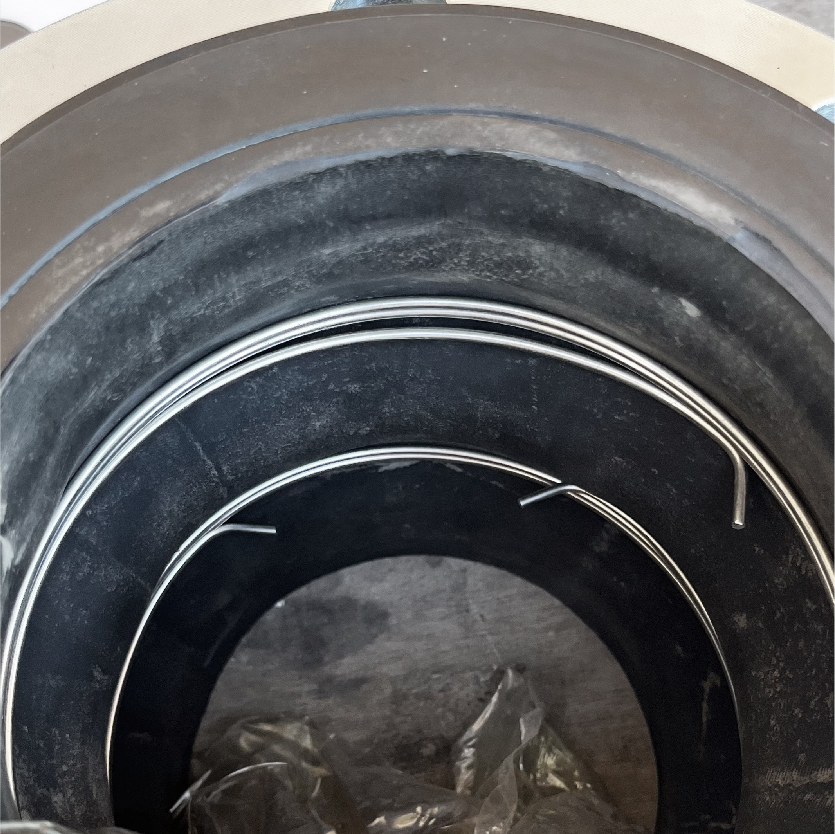 ข้อต่อท่ออ่อนยางลอนคู่ ขนาด 2 นิ้ว หน้าแปลน 10K เสริมขดลวดด้านใน ป้องกันการบีบหดของตัวยาง