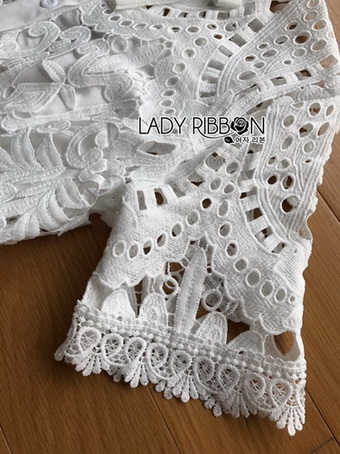 Lace Shirt Dress เชิ้ตเดรสผ้าลูกไม้สีขาว