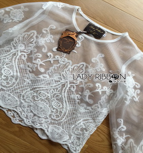 See-through Tulle Blouse Lady Ribbon เสื้อผ้าทูลล์