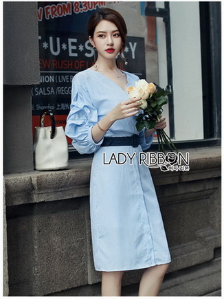 Cotton Dress Lady Ribbon เดรสผ้าคอตตอน
