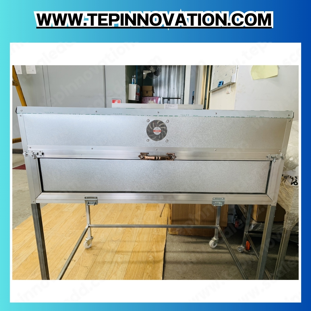 ตู้อบแห้ง ตู้อบบกล้วยตาก ตู้อบอาหาร ตู้อบผลไม้ ตู้อบแห้งพลังงานแสงอาทิตย์ ตู้อบโซลเซลล์ แบบเรือนกระจก ขนาด 100x166x150 เซนติเมตร