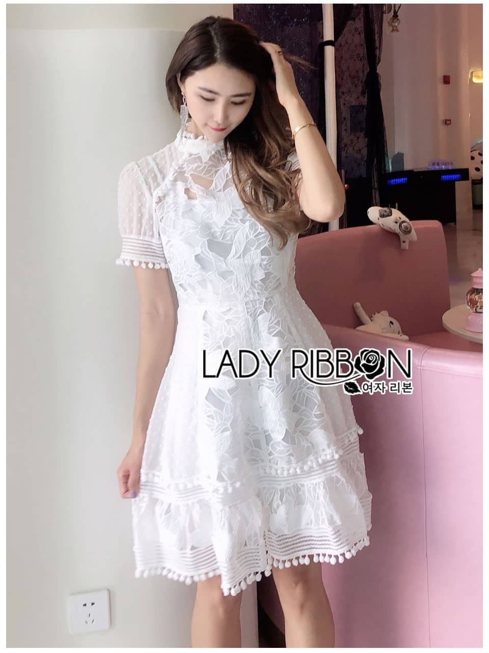 เดรสสั้นผ้าคอตตอนทอลายจุด