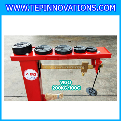 เครื่องชั่งคานเลื่อน ตาชั่งคานเลื่อน เครื่องชั่งแบบคานเลื่อน เครื่องชั่งระบบคานเลื่อน 200kg 100 g ยี่ห้อ วีโก้ 200 kg. 100 g รุ่น เสาเหลี่ยม