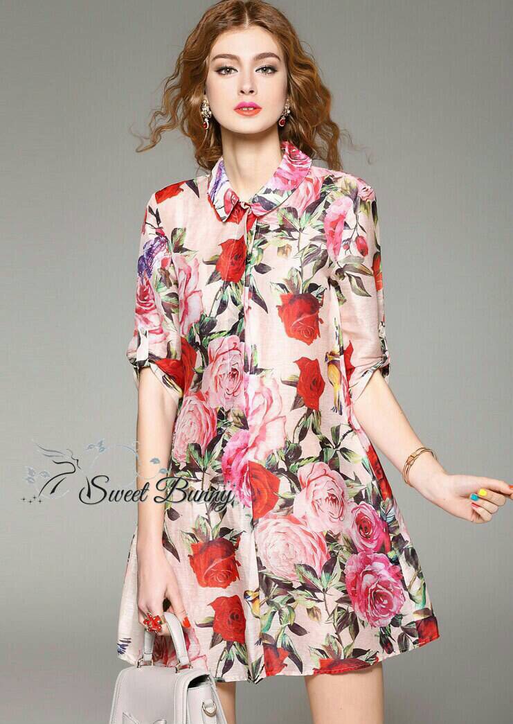 Lady Ribbon Online SB 20020616 Sweet Bunny Present... Rose print dress