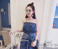 ST17310716 🍀สินค้าพร้อมส่ง🍀 한국에 의해 설계된 2Sister Made, Deluxe Mini Jeans Korea Jumpsuit