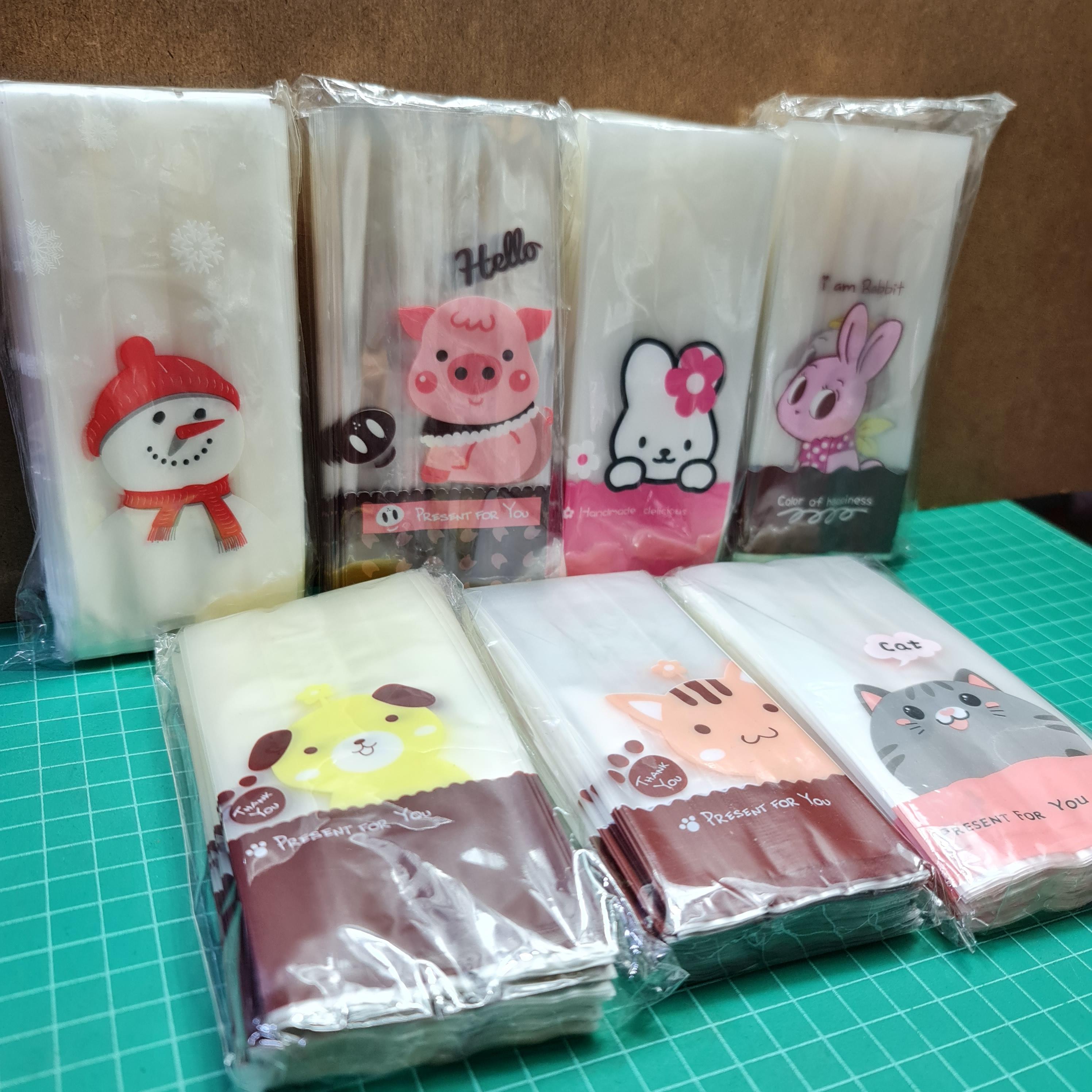 ถุงซีล ขยายข้าง 6*15+3cm./6.5*15+3cm. 50ใบ/แพ๊ค จีบขยายข้าง พลาสติก แพ็คเกจ เบเกอรี่ j12