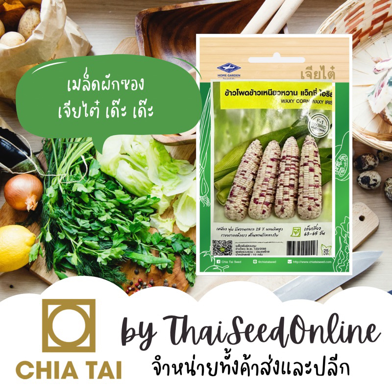 Chia Tai(เจียไต๋) CTF1 เมล็ดพันธุ์ ข้าวโพดข้าวเหนียวหวาน แว็กซี่ไอริส 50 เมล็ด ตราเจียไต๋ Sweet Waxy Corn