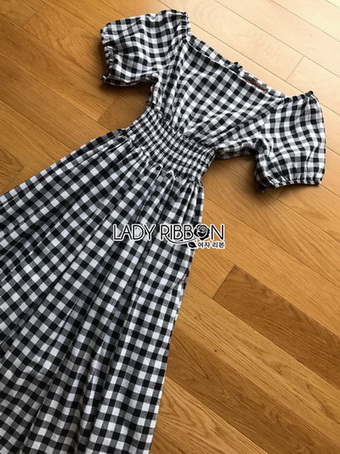 Lady Eva Country Style Check Cotton Dress