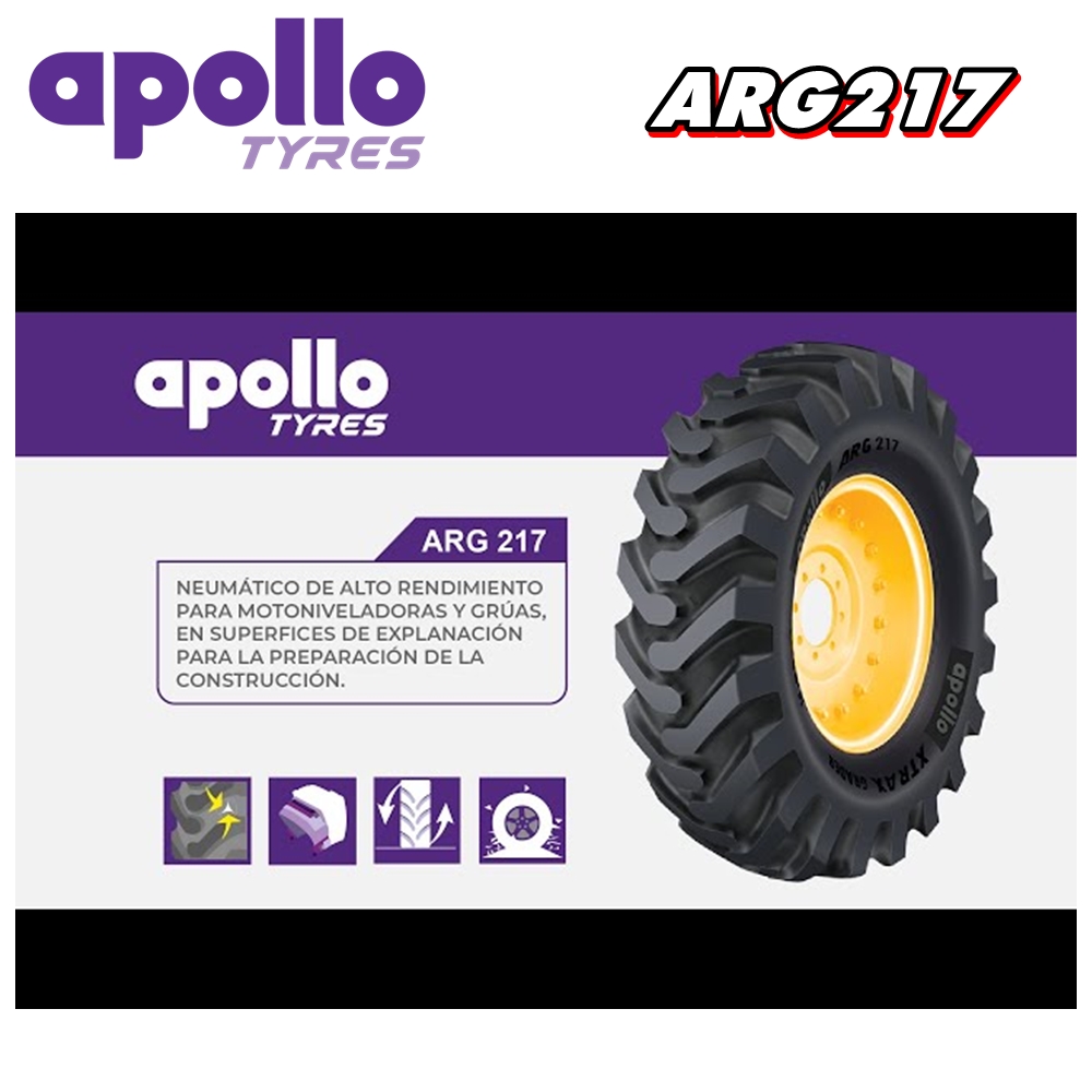 ยางรถอุตสาหกรรม รถตัก รถเกรด ขนาด 14.00-24 รุ่น ARG217 ชนิด TT ยี่ห้อ APOLLO