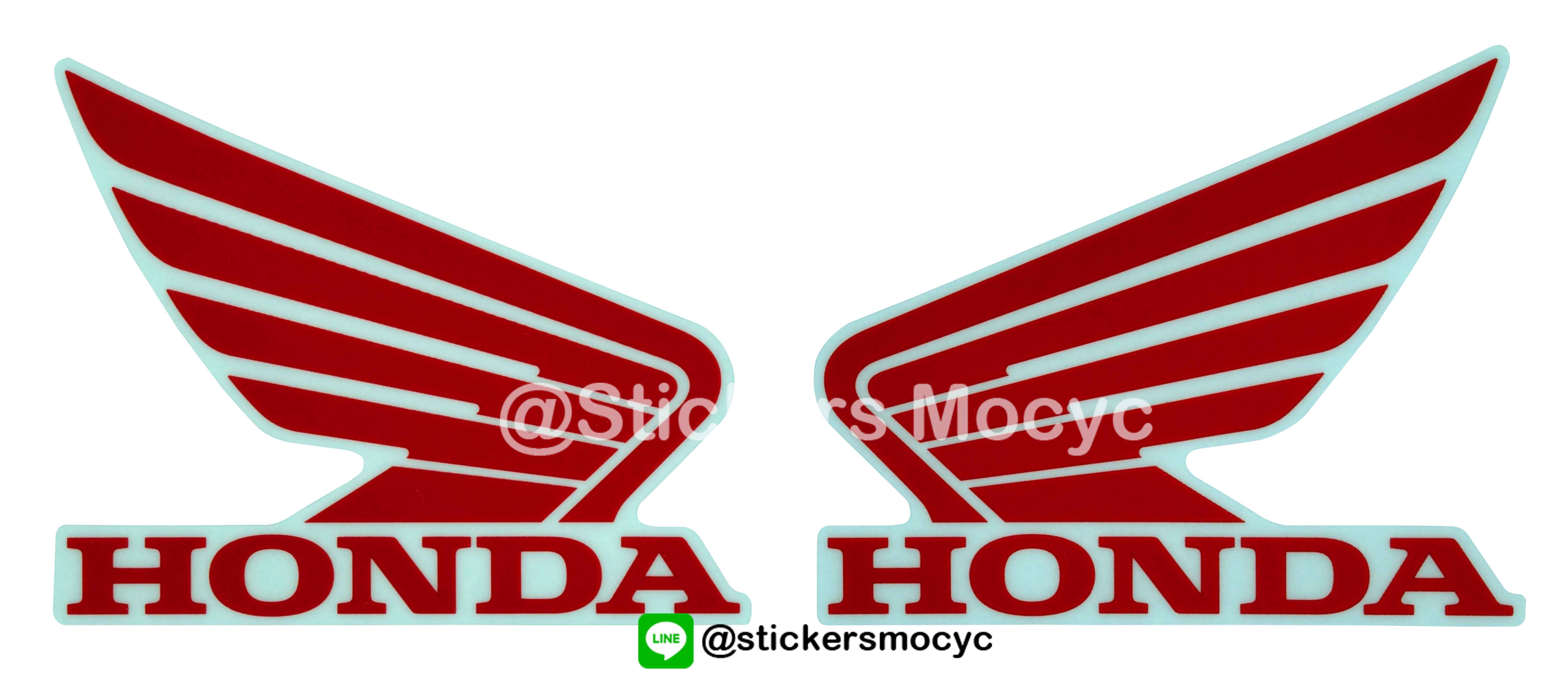 สติ๊กเกอร์ 3m ปีกนก Logo Honda สีแดง จำนวน 2 ชิ้น