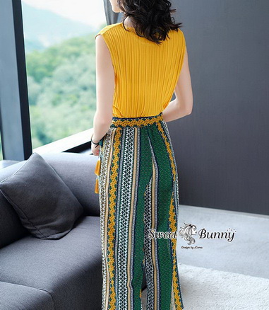 เซ็ทเสื้อกางเกงเกาหลีเสื้อผ้าเนื้อหนามีน้ำหนักอัดพีท