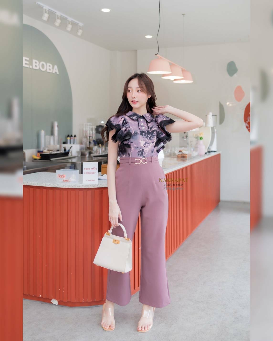 จั้มสูทผ้าหนานุ่มมีซับใน