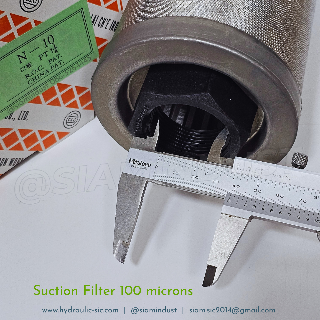 N-06,N-08,N-10,N-12,N-16 Suction Filter 100 micron กรองไฮดรอลิค กรองขาดูด กรองสแตนเลส