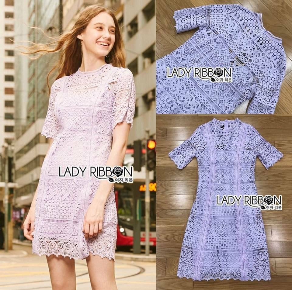 เดรสสั้นผ้าลูกไม้สีพาสเทล