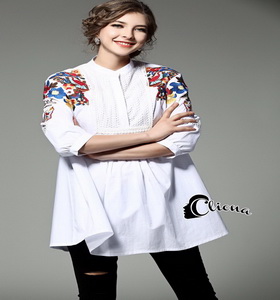 เชิ้ตเดรสยาว 4 ส่วนคอกลม