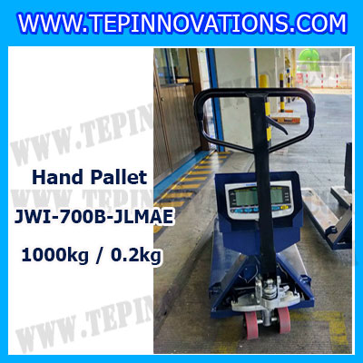 Hand Pallet 1ตัน เครื่องชั่งพาเลท1ตัน เครื่องชั่งพาเลท ตาชั่งแฮนด์พาเลท 1000kg ค่าความละเอียด 0.2kg ยี่ห้อ JADEVER รุ่น JWI-700B