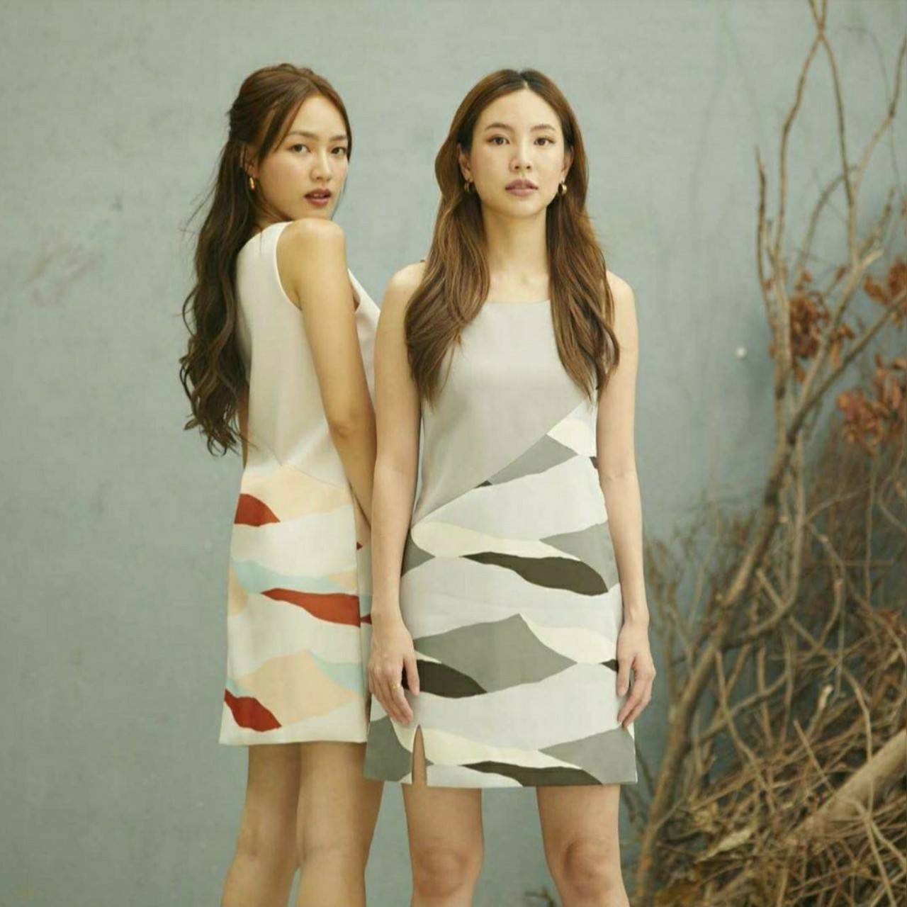 Dress แขนกุด ลายทหาร