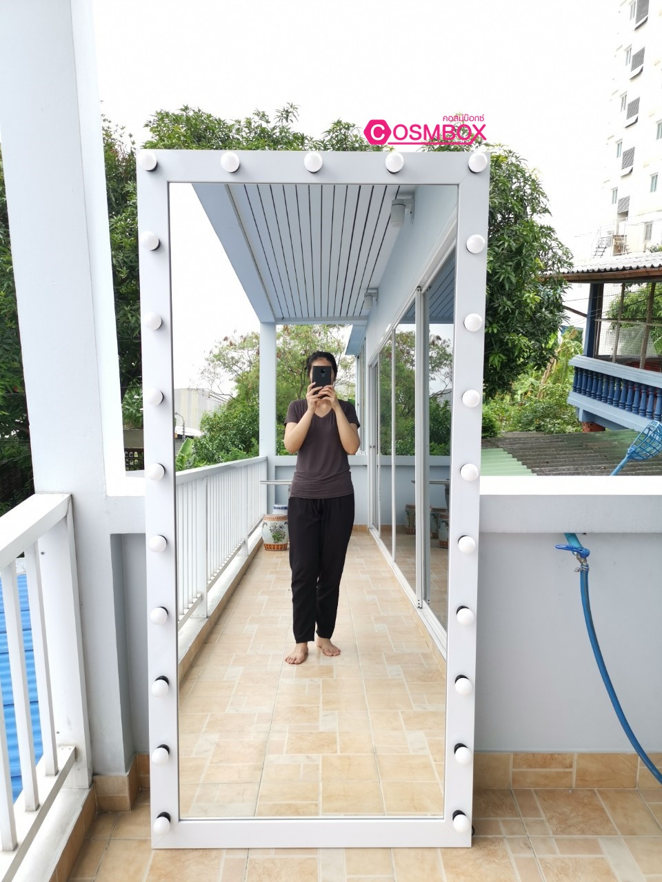 กระจกส่องเต็มตัว กระจกมีไฟ - 90 x 190 cm. (รุ่นแขวนผนัง)