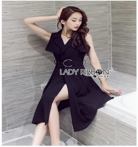 Coat Dress Lady Ribbon โค้ทเดรสพร้อมเข็มขัด