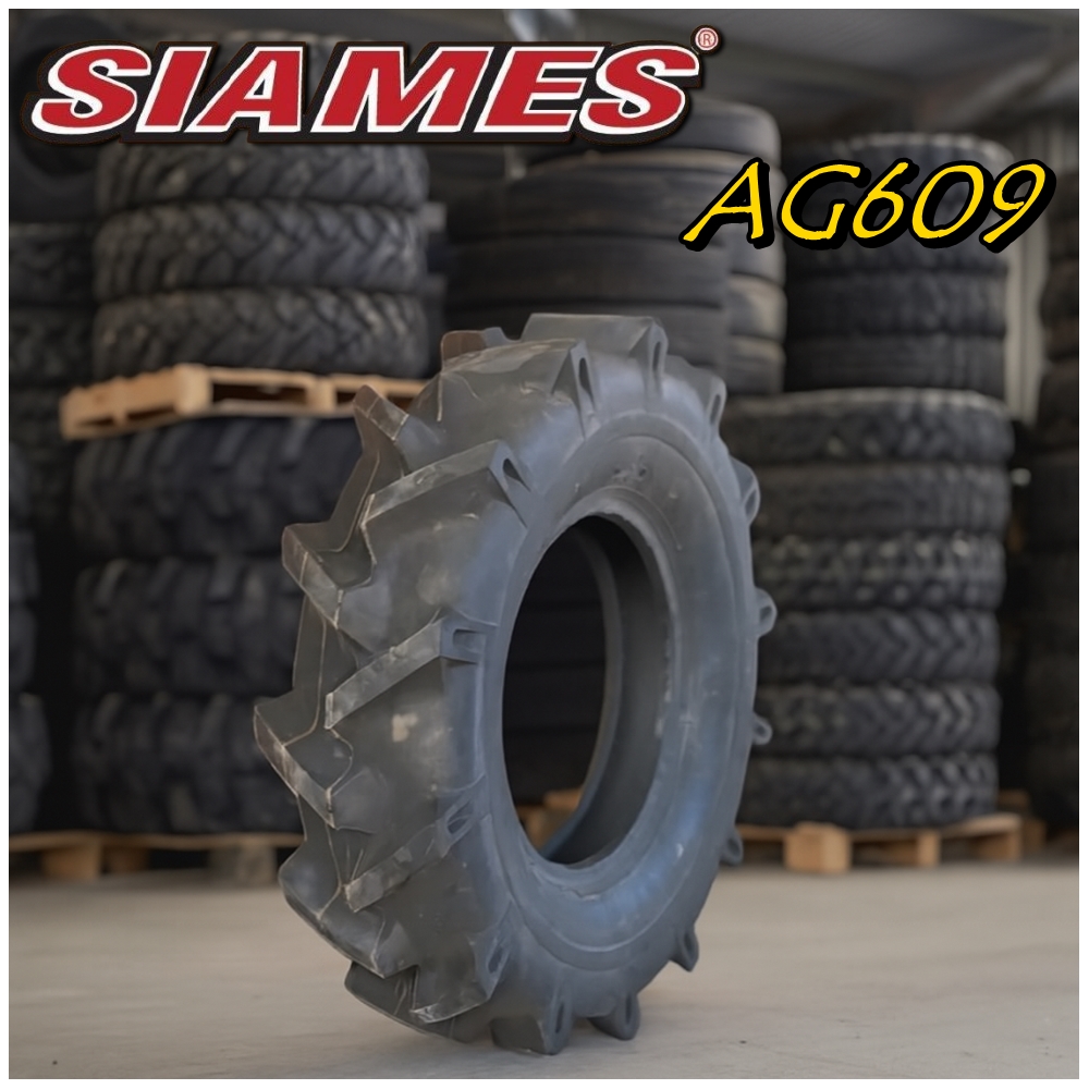 ยางรถไถ ขนาด 6.00-12 รุ่น AG609 (ก้างปลา) ชนิด TT 4PR ยี่ห้อ SIAMES